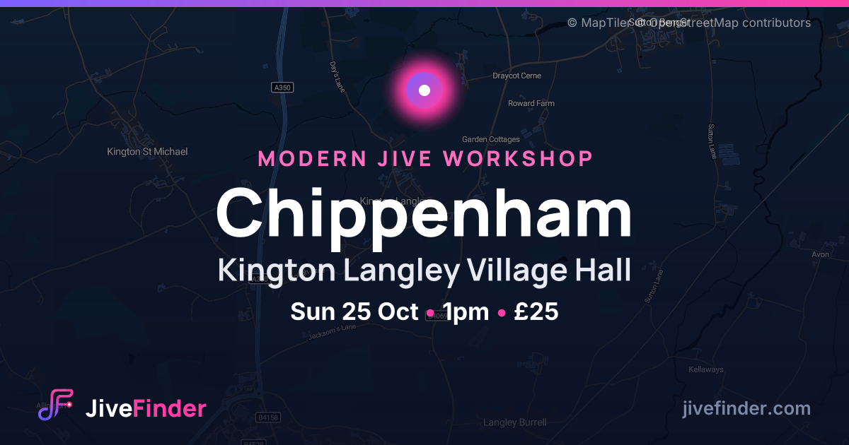 Modern Jive workshop at Kington Langley Village Hall, Chippenham — Sun 25 Oct, 1pm, £25