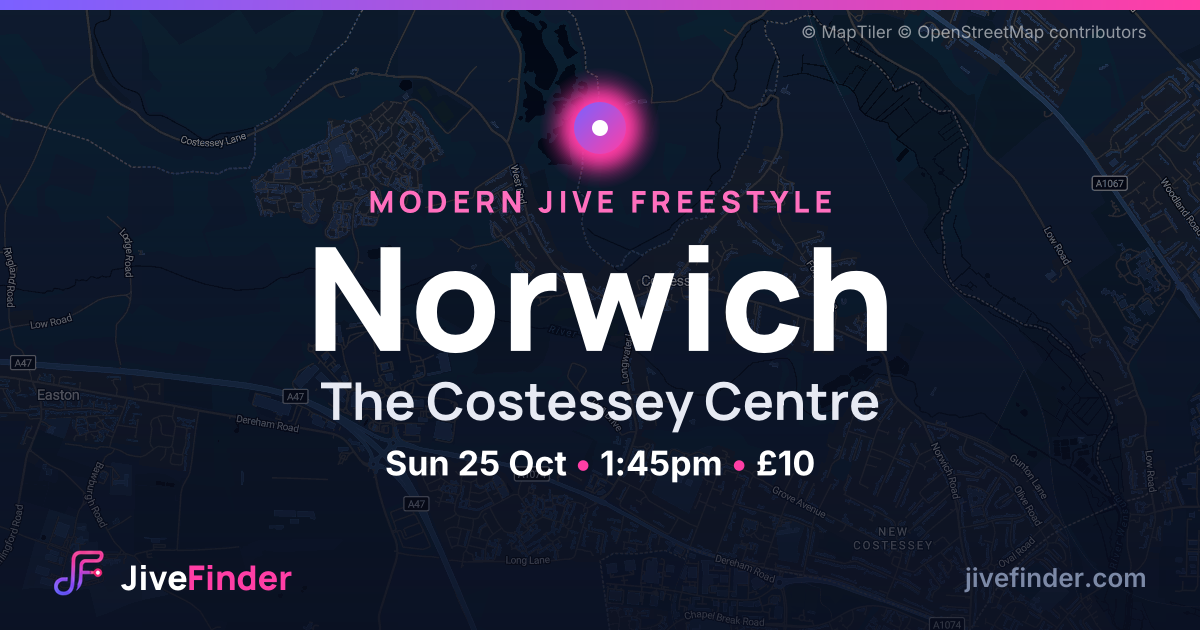 Modern Jive freestyle at The Costessey Centre, Norwich — Sun 25 Oct, 1:45pm, £10