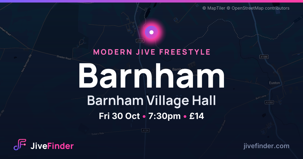 Modern Jive freestyle at Barnham Village Hall, Barnham — Fri 30 Oct, 7:30pm, £14