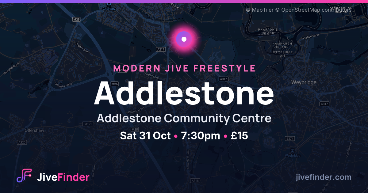 Modern Jive freestyle at Addlestone Community Centre, Addlestone — Sat 31 Oct, 7:30pm, £15