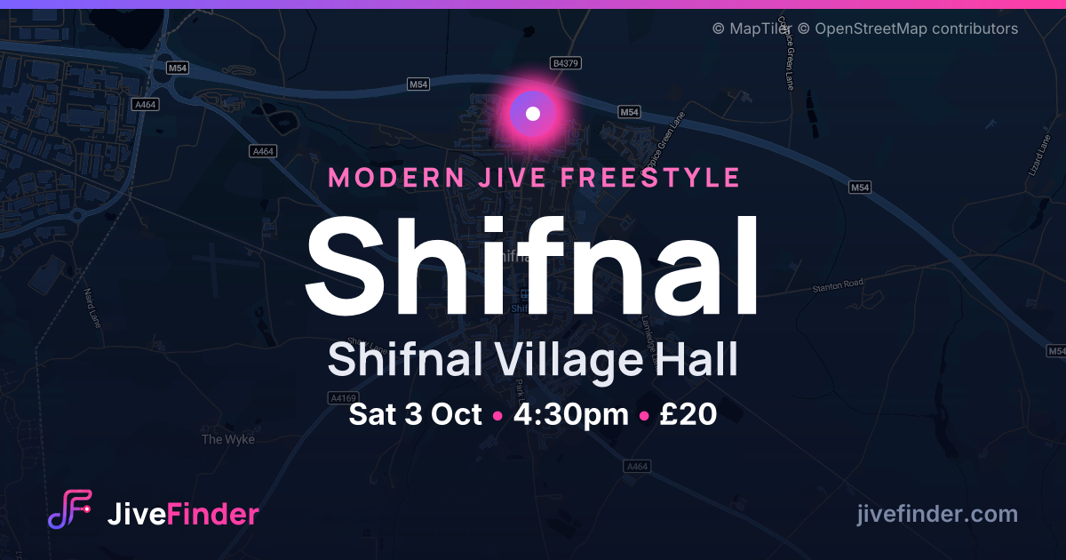 Modern Jive freestyle at Shifnal Village Hall, Shifnal — Sat 3 Oct, 4:30pm, £20