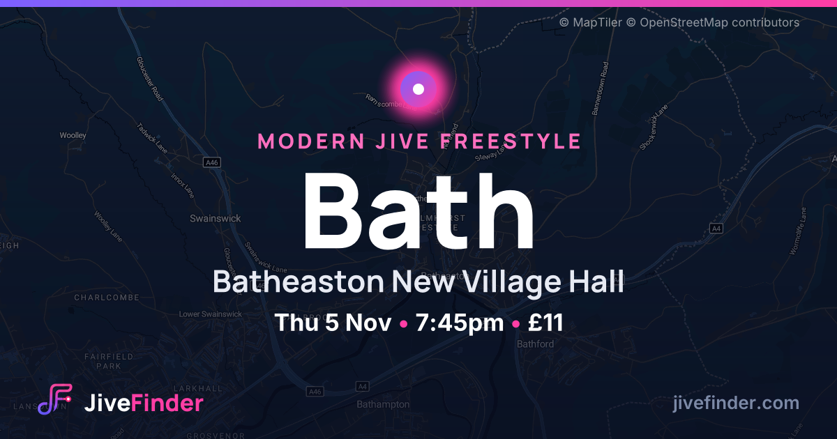 Modern Jive freestyle at Batheaston New Village Hall, Bath — Thu 5 Nov, 7:45pm, £11