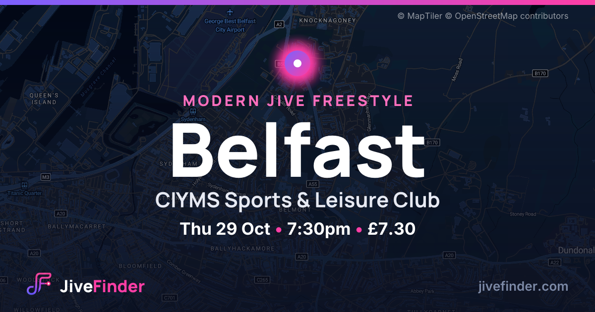 Modern Jive freestyle at CIYMS Sports & Leisure Club, Belfast — Thu 29 Oct, 7:30pm, £7.30