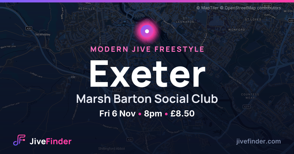 Modern Jive freestyle at Marsh Barton Social Club, Exeter — Fri 6 Nov, 8pm, £8.50