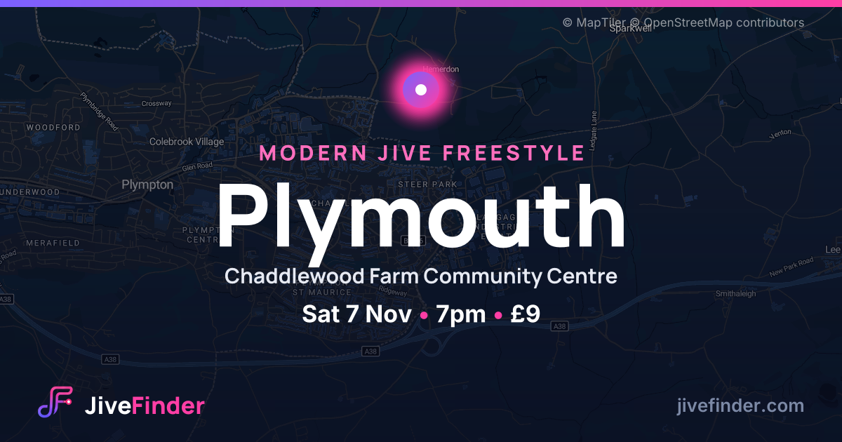 Modern Jive freestyle at Chaddlewood Farm Community Centre, Plymouth — Sat 7 Nov, 7pm, £9