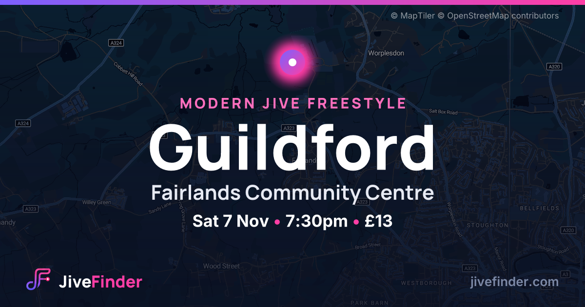 Modern Jive freestyle at Fairlands Community Centre, Guildford — Sat 7 Nov, 7:30pm, £13