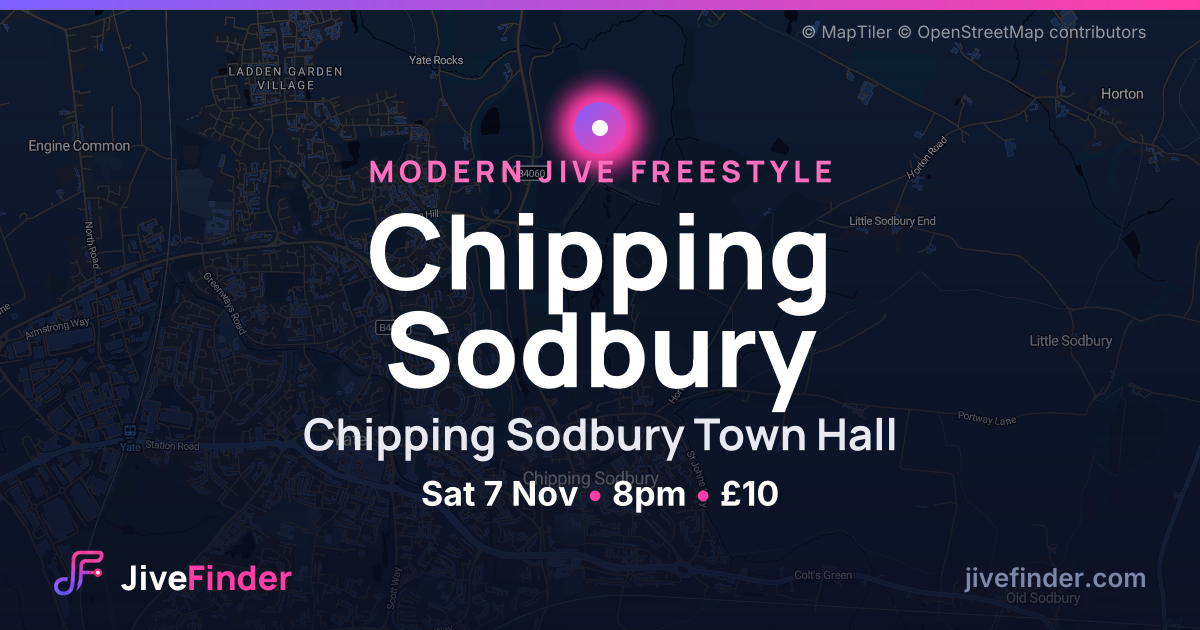 Modern Jive freestyle at Chipping Sodbury Town Hall, Chipping Sodbury — Sat 7 Nov, 8pm, £10