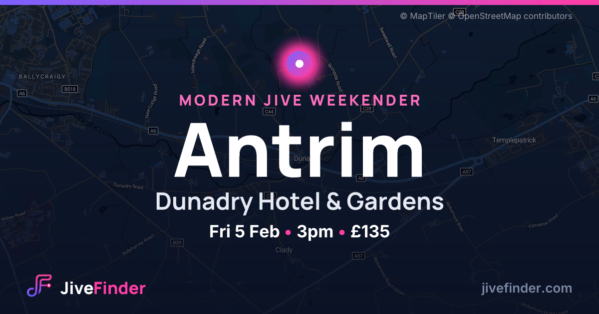 Modern Jive weekender at Dunadry Hotel & Gardens, Antrim — Fri 5 Feb, 3pm, £135