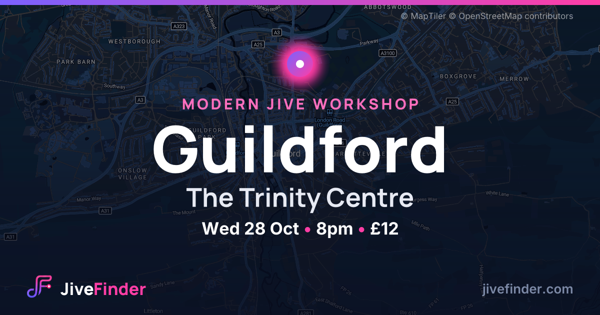 Modern Jive workshop at The Trinity Centre, Guildford — Wed 28 Oct, 8pm, £12