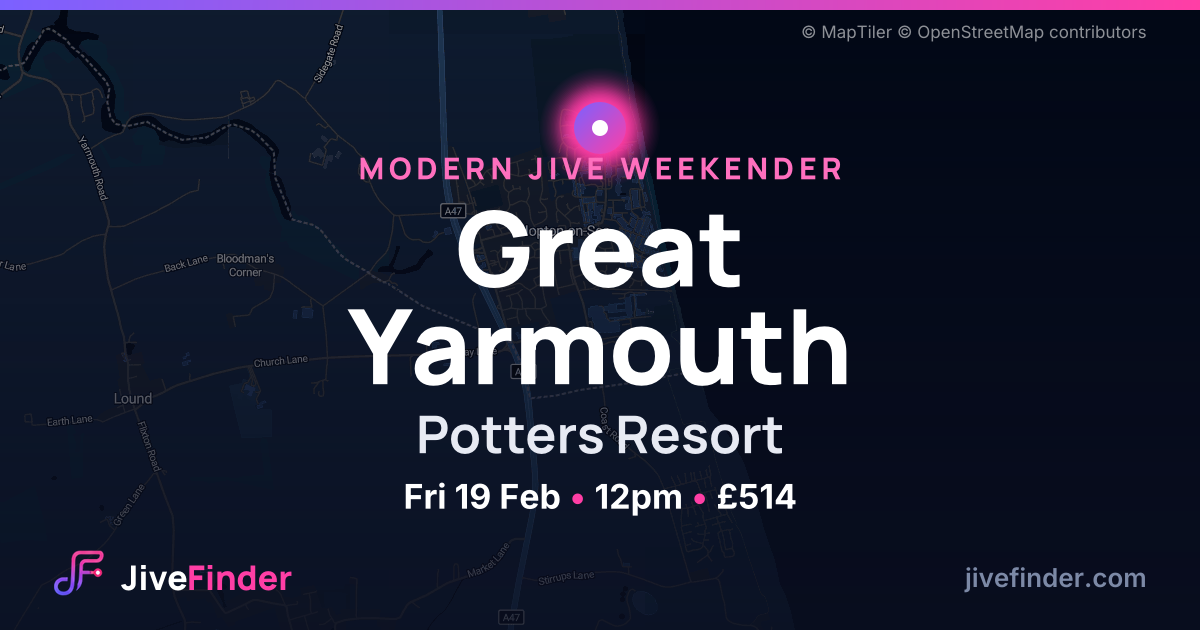 Modern Jive weekender at Potters Resort, Great Yarmouth — Fri 19 Feb, 12pm, £514
