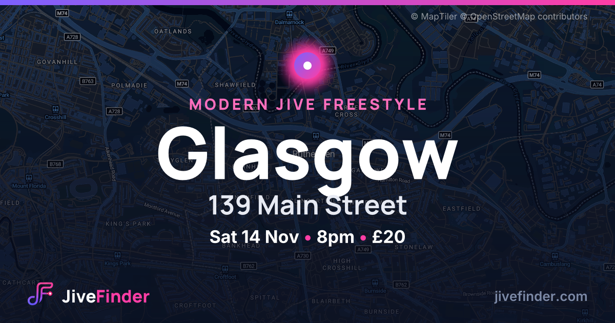 Modern Jive freestyle at 139 Main Street, Glasgow — Sat 14 Nov, 8pm, £20