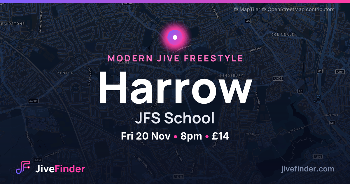 Modern Jive freestyle at JFS School, Harrow — Fri 20 Nov, 8pm, £14