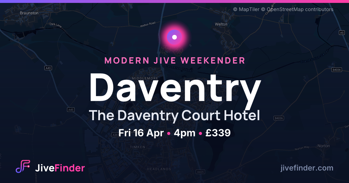 Modern Jive weekender at The Daventry Court Hotel, Daventry — Fri 16 Apr, 4pm, £339