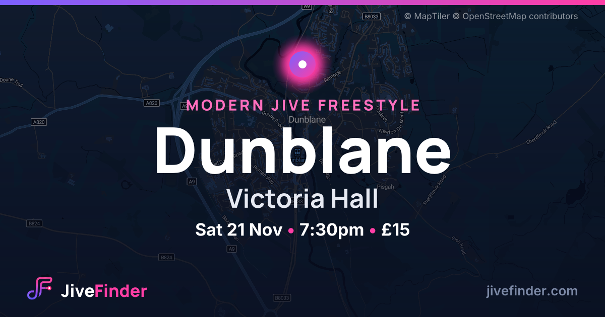 Modern Jive freestyle at Victoria Hall, Dunblane — Sat 21 Nov, 7:30pm, £15