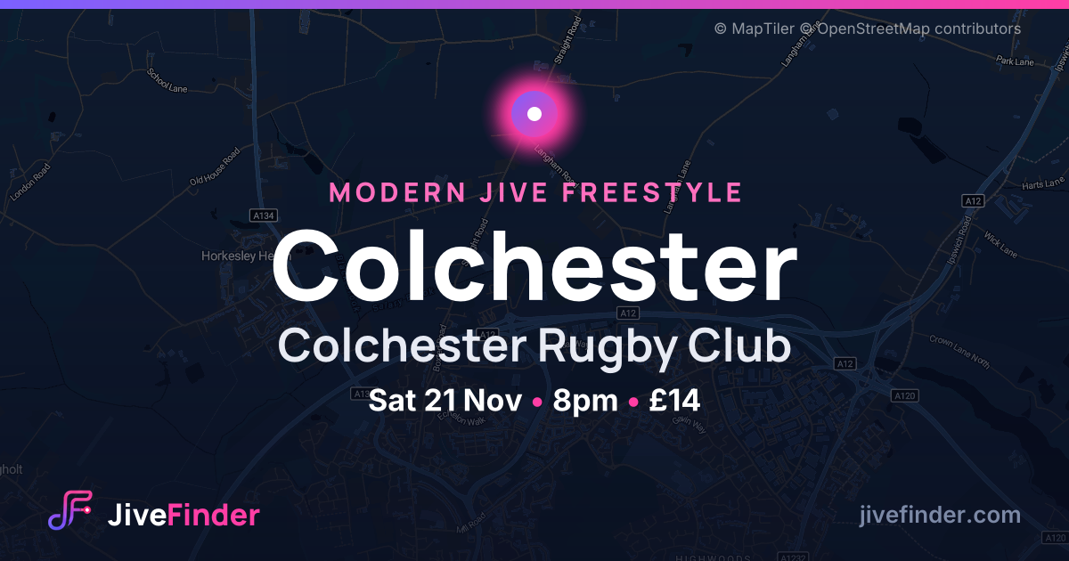 Modern Jive freestyle at Colchester Rugby Club, Colchester — Sat 21 Nov, 8pm, £14