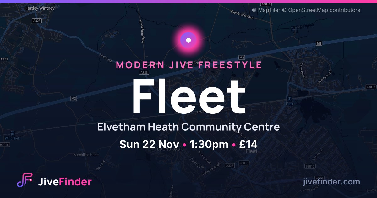 Modern Jive freestyle at Elvetham Heath Community Centre, Fleet — Sun 22 Nov, 1:30pm, £14