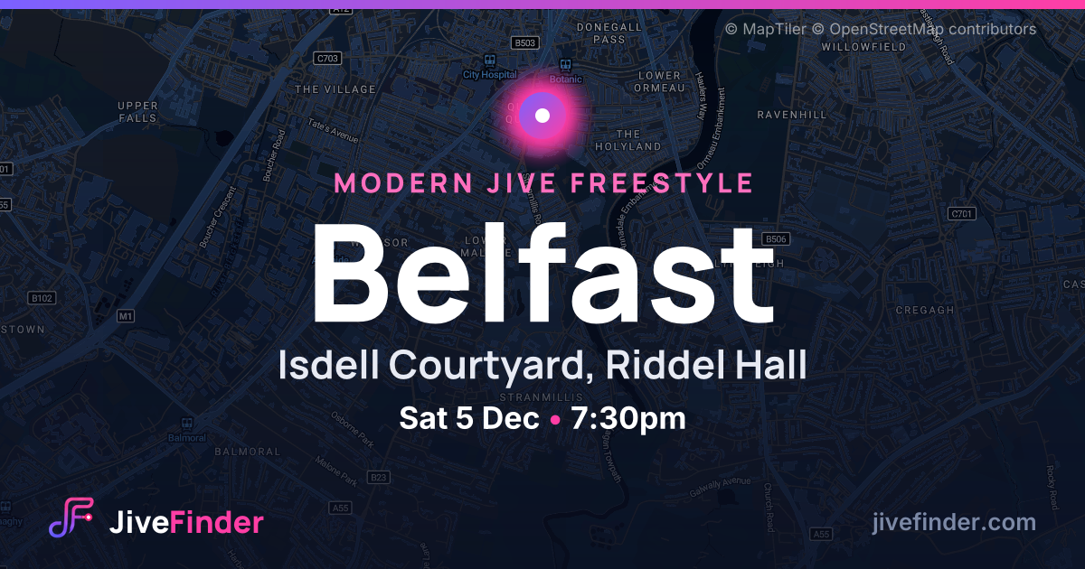 Modern Jive freestyle at Isdell Courtyard, Riddel Hall, Belfast — Sat 5 Dec, 7:30pm