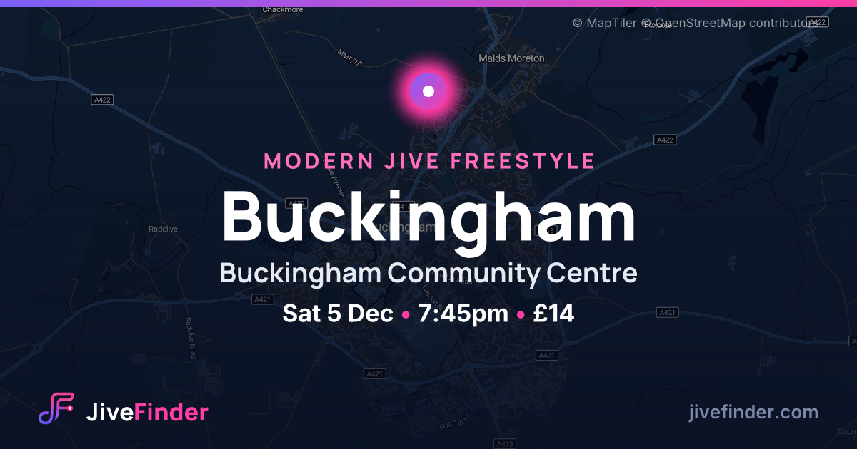 Modern Jive freestyle at Buckingham Community Centre, Buckingham — Sat 5 Dec, 7:45pm, £14