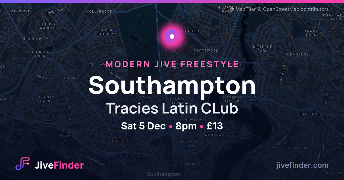 Modern Jive freestyle at Tracies Latin CLub, Southampton — Sat 5 Dec, 8pm, £13