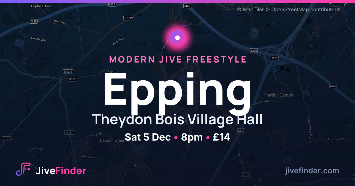 Modern Jive freestyle at Theydon Bois Village Hall, Epping — Sat 5 Dec, 8pm, £14