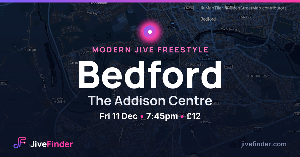 Modern Jive freestyle at The Addison Centre, Bedford — Fri 11 Dec, 7:45pm, £12