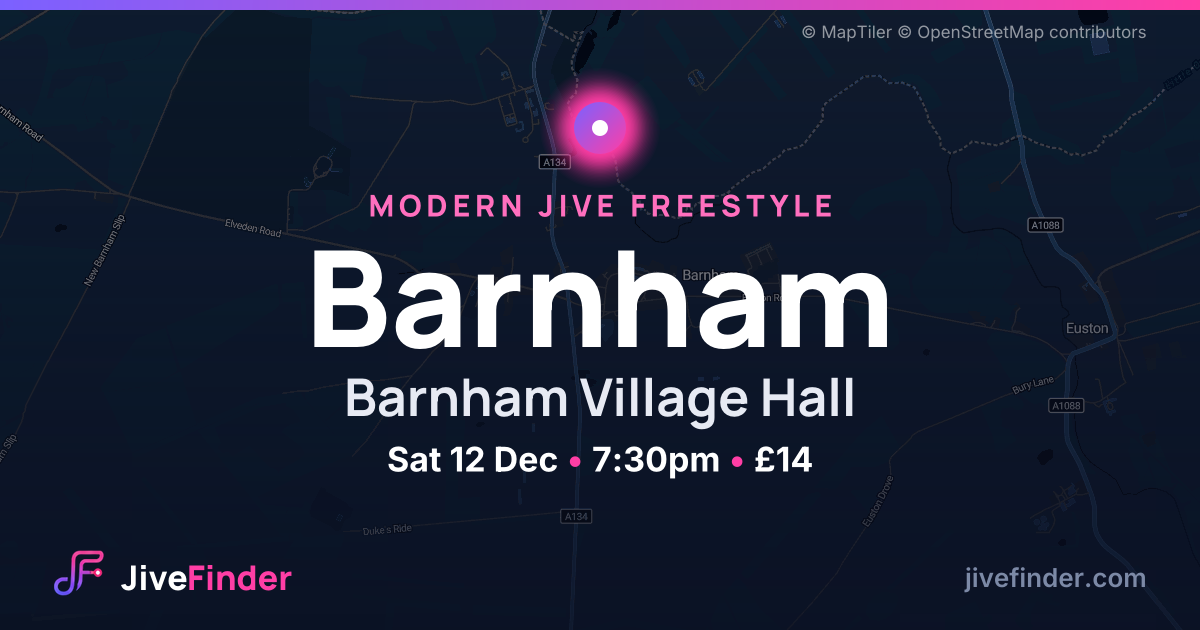 Modern Jive freestyle at Barnham Village Hall, Barnham — Sat 12 Dec, 7:30pm, £14