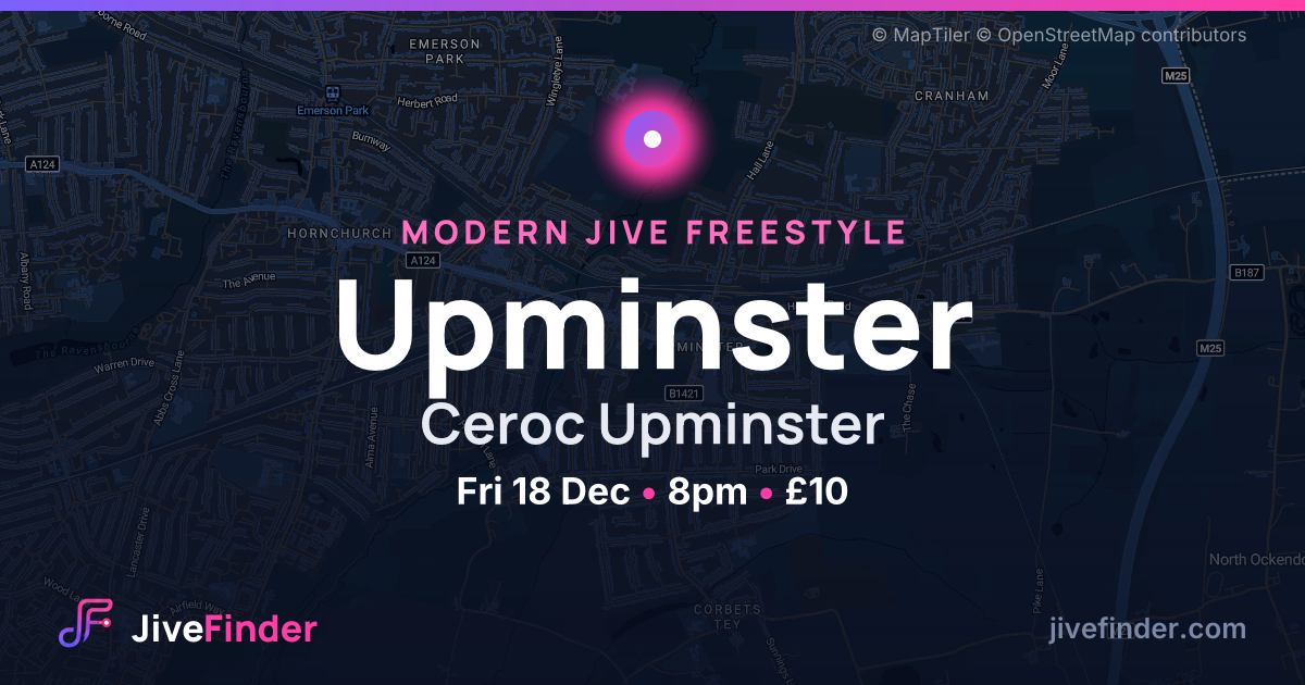 Modern Jive freestyle at Ceroc Upminster, Upminster — Fri 18 Dec, 8pm, £10