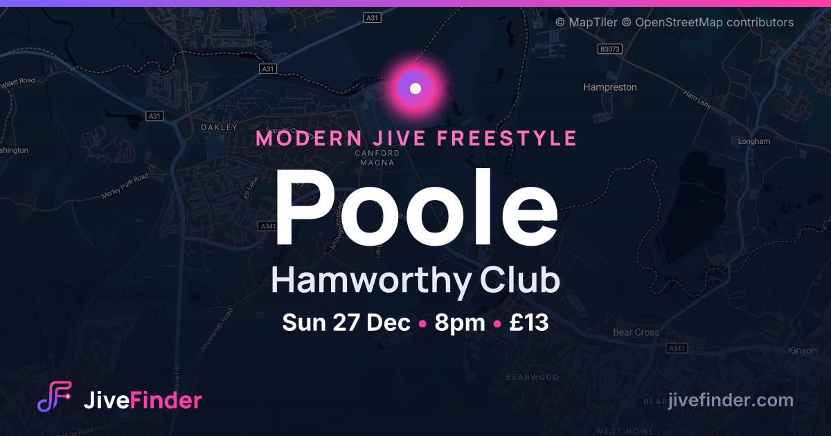 Modern Jive freestyle at Hamworthy Club, Poole — Sun 27 Dec, 8pm, £13