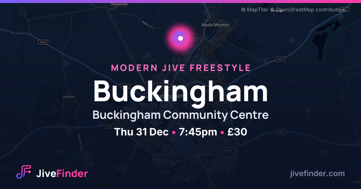 Modern Jive freestyle at Buckingham Community Centre, Buckingham — Thu 31 Dec, 7:45pm, £30