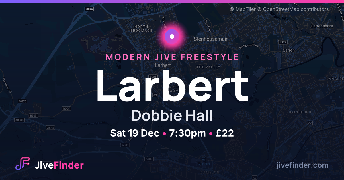 Modern Jive freestyle at Dobbie Hall, Larbert — Sat 19 Dec, 7:30pm, £22