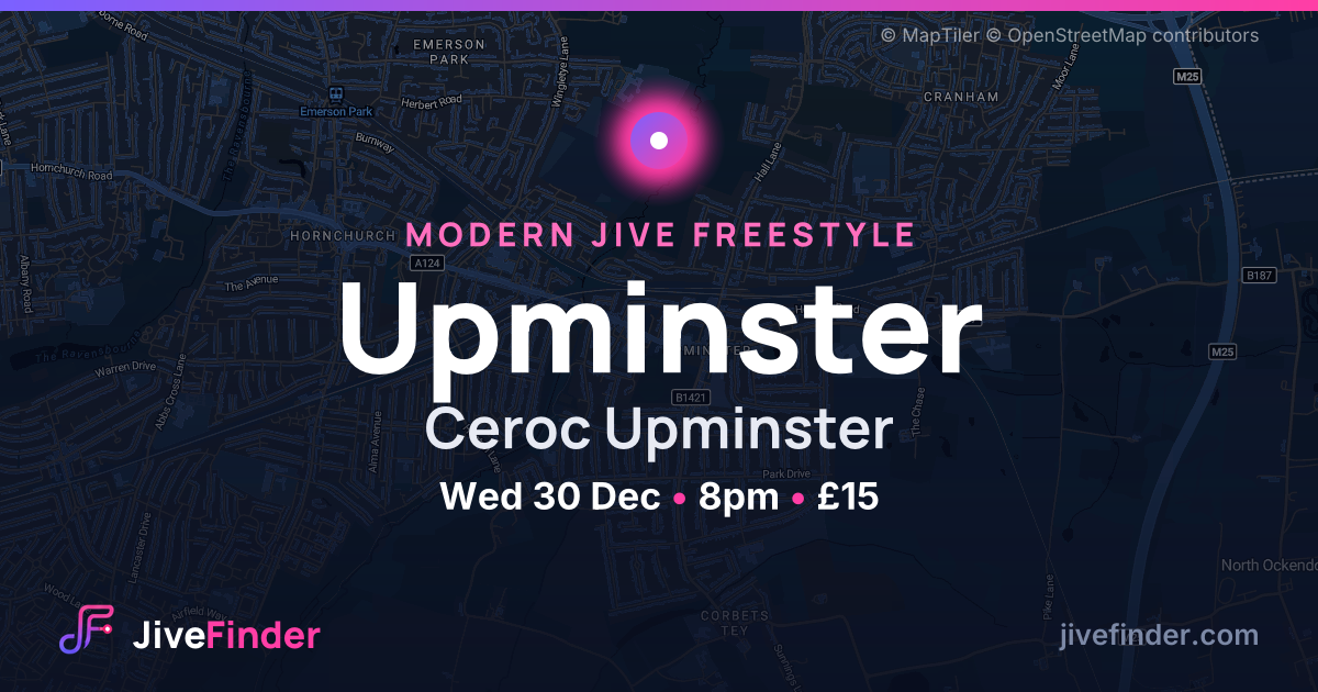 Modern Jive freestyle at Ceroc Upminster, Upminster — Wed 30 Dec, 8pm, £15