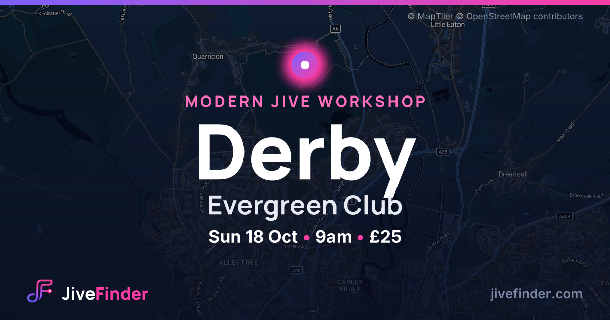 Modern Jive workshop at Evergreen Club, Derby — Sun 18 Oct, 9am, £25