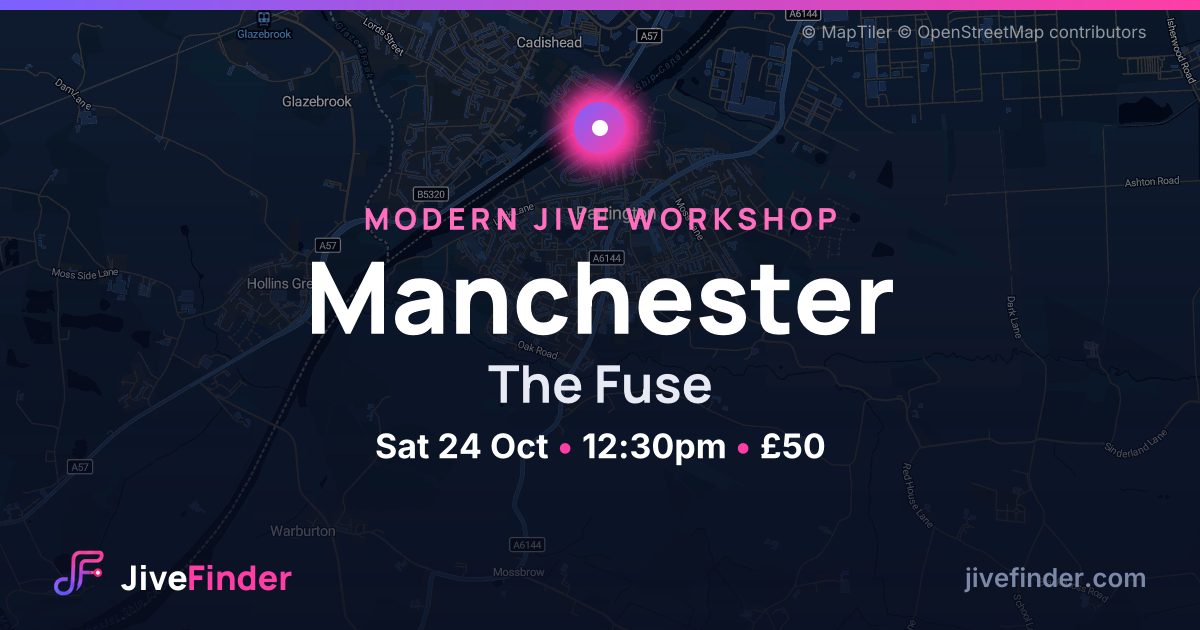 Modern Jive workshop at The Fuse, Manchester — Sat 24 Oct, 12:30pm, £50