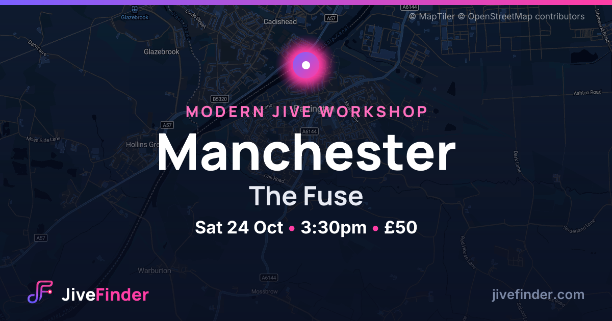 Modern Jive workshop at The Fuse, Manchester — Sat 24 Oct, 3:30pm, £50