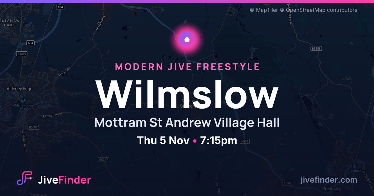 Modern Jive freestyle at Mottram St Andrew Village Hall, Wilmslow — Thu 5 Nov, 7:15pm