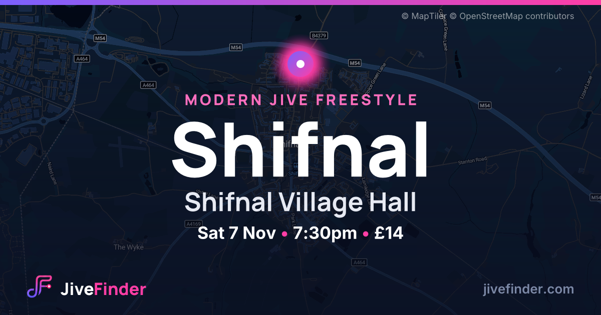 Modern Jive freestyle at Shifnal Village Hall, Shifnal — Sat 7 Nov, 7:30pm, £14