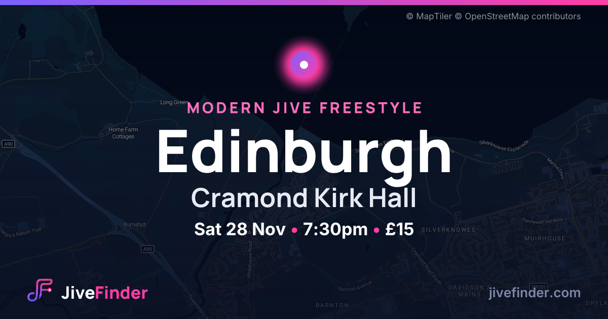 Modern Jive freestyle at Cramond Kirk Hall, Edinburgh — Sat 28 Nov, 7:30pm, £15