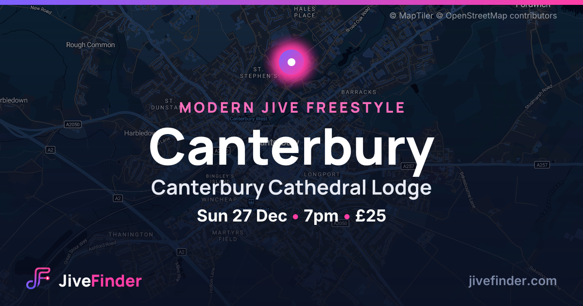Modern Jive freestyle at Canterbury Cathedral Lodge, Canterbury — Sun 27 Dec, 7pm, £25