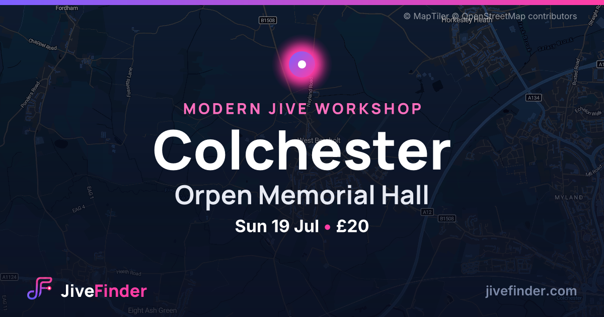 Modern Jive workshop at Orpen Memorial Hall, Colchester — Sun 19 Jul, £20