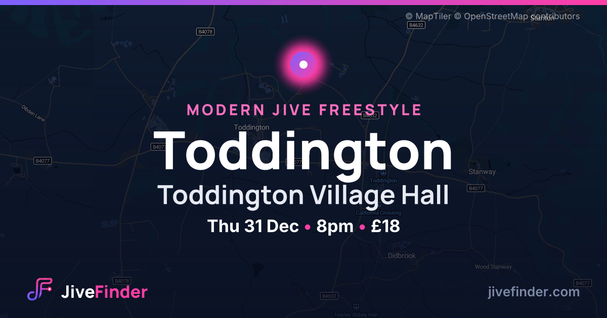 Modern Jive freestyle at Toddington Village Hall, Toddington — Thu 31 Dec, 8pm, £18