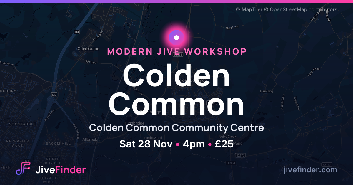 Modern Jive workshop at Colden Common Community Centre, Colden Common — Sat 28 Nov, 4pm, £25
