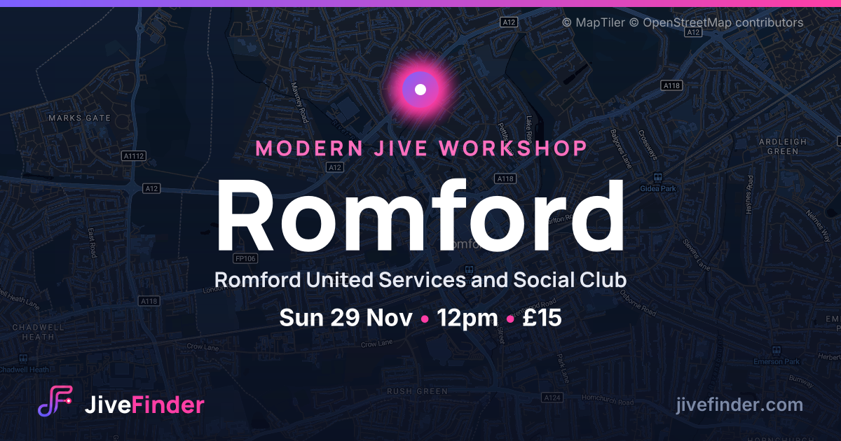 Modern Jive workshop at Romford United Services and Social Club, Romford — Sun 29 Nov, 12pm, £15
