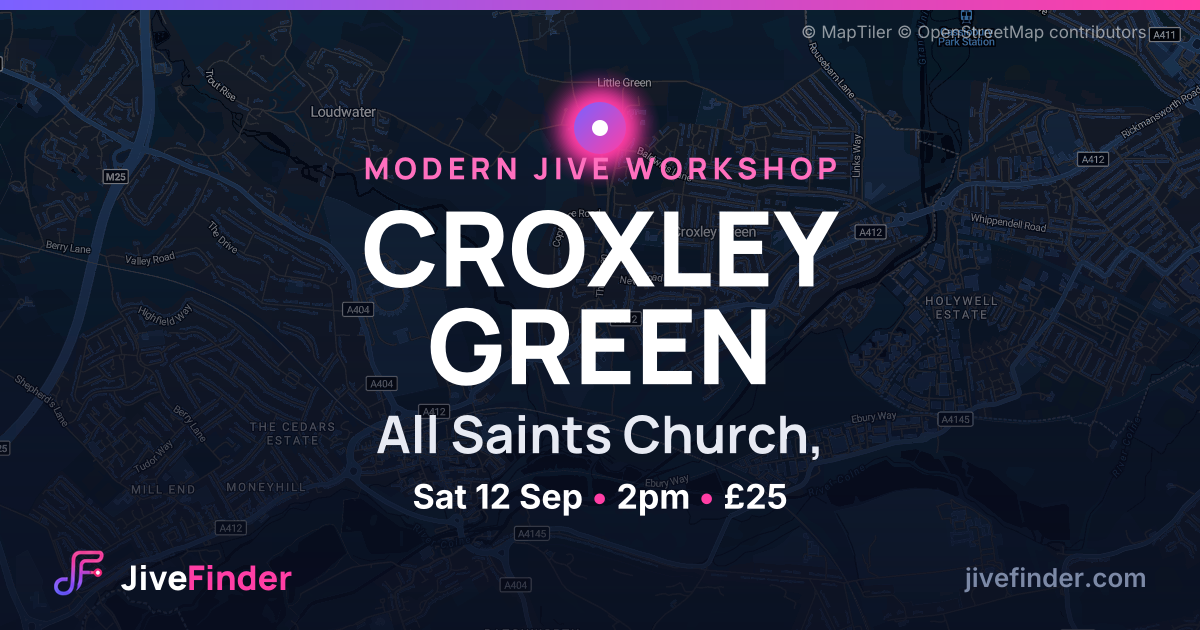 Modern Jive workshop at All Saints Church,, CROXLEY GREEN — Sat 12 Sep, 2pm, £25