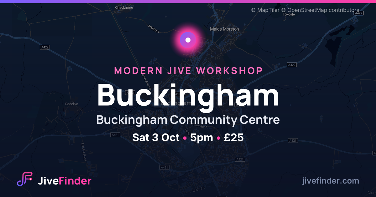 Modern Jive workshop at Buckingham Community Centre, Buckingham — Sat 3 Oct, 5pm, £25