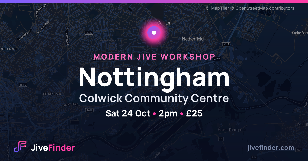 Modern Jive workshop at Colwick Community Centre, Nottingham — Sat 24 Oct, 2pm, £25