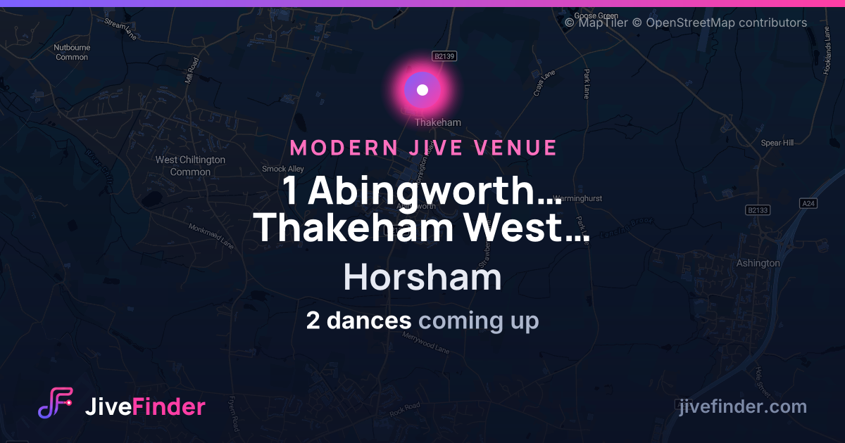 Modern Jive venue at Horsham, 1 Abingworth Crescent Thakeham West Sussex — 2 dances coming up