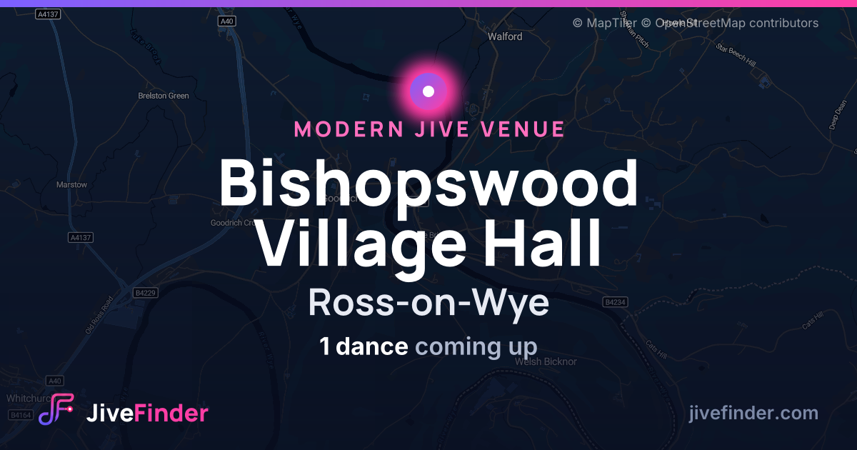 Modern Jive venue at Ross-on-Wye, Bishopswood Village Hall — 1 dance coming up
