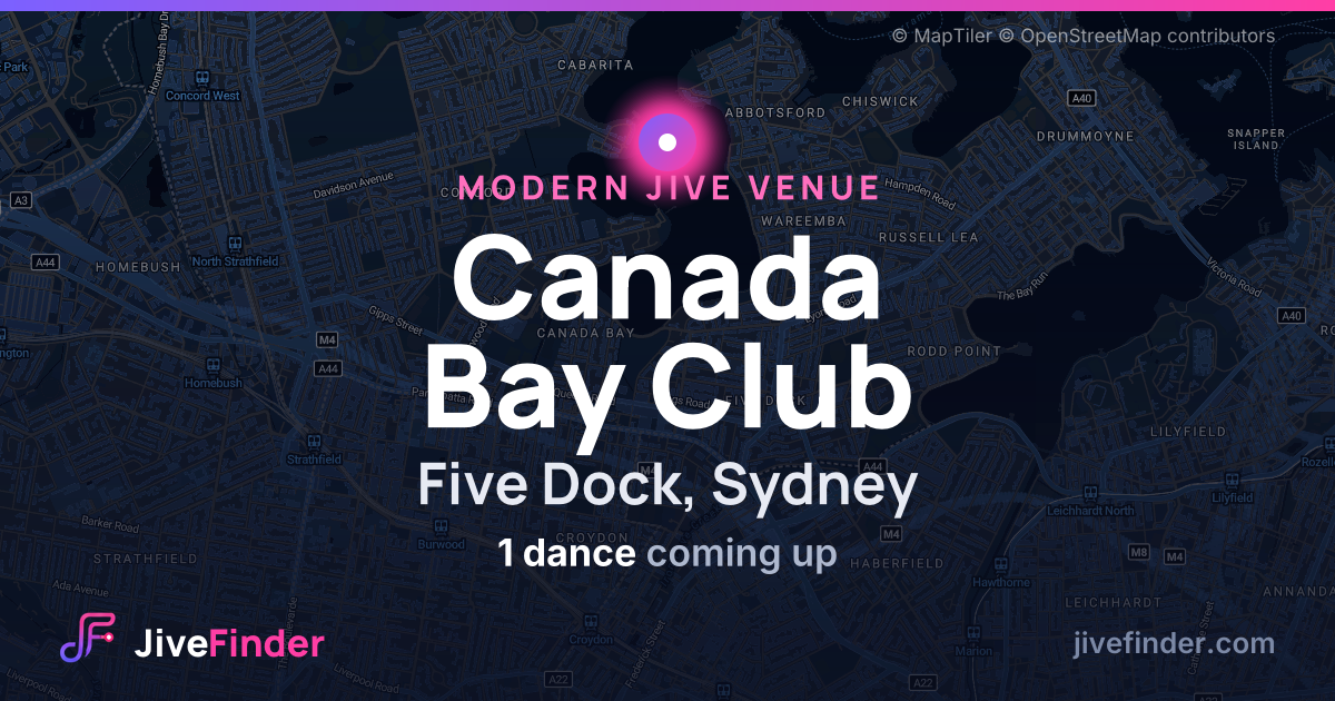 Modern Jive venue at Five Dock, Sydney, Canada Bay Club — 1 dance coming up