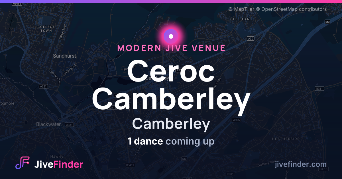 Modern Jive venue at Camberley, Ceroc Camberley — 1 dance coming up