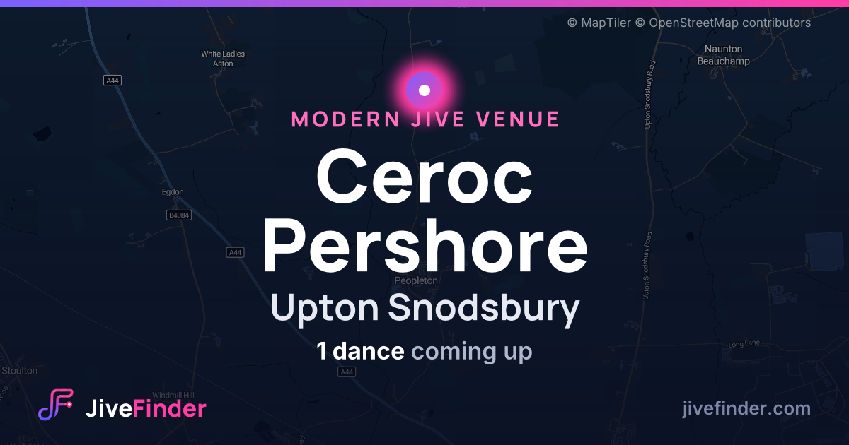 Modern Jive venue at Upton Snodsbury, Ceroc Pershore — 1 dance coming up